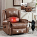 Heat Massage Manual Recliner Chair with Rocker and Swivel