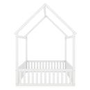 Wood House Bed With Fence And Door by HouseOfZazla