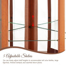 5-Tier Lighted Corner Curio Cabinet with Adjustable Glass Shelves