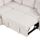 Modern U-Shaped Sectional Sofa Convertible Pull-Out Sofa Bed With USB Ports And Cup Holders by Unique Piece Furniture
