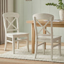 Harola - Cross-Back Dining Side Chairs In (Set of 2) - Smoky White by HouseOfZazla