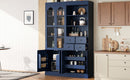 TOPMAX Freestanding Buffet With Hutch - Tall Kitchen Pantry Cabinet by HouseOfZazla