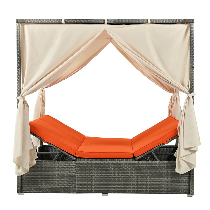 Adjustable Sun Bed With Curtain,High Comfort,With 3 Colors