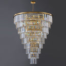 48-Inch Gold Tiered Crystal Tube Chandelier by HouseOfZazla