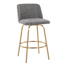 Toriano - Contemporary, Fixed Height Counter Stool With Swivel With Round Footrest (Set of 2) by HouseOfZazla