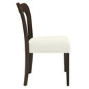 Dining Chair Without Arm Set of 2 (Dark Brown + Beige)