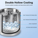 Double-Wall Stainless Steel Insulated Ice Bucket 3L Ice Holder Ice Container with Lid Scoop Strainer Handle for Wine Champagne Beer Parties Cocktails