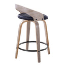 Grotto - Contemporary Fixed Height Counter Stool & Swivel With Round Footrest (Set of 2) by HouseOfZazla