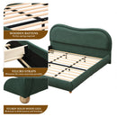 Upholstered Platform Bed Frame With Curved Headboard by HouseOfZazla