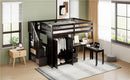 Loft Bed With Stairs, Bookshelf, Drawers, Desk & Wardrobe, Space Saving Multifunctional Furniture by HouseOfZazla