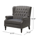 Dunham Contemporary Fabric Tufted Oversized Pushback Recliner