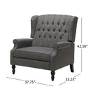 Dunham Contemporary Fabric Tufted Oversized Pushback Recliner