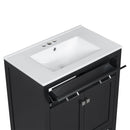 Bathroom Vanity With Ceramic Sink, Modern Single Bathroom Cabinet With 2 Doors And A Shelf, Soft Close Doors by HouseOfZazla