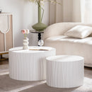 Nesting Coffee Table Set of 2 Round Wooden Tables by HouseOfZazla