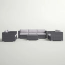 7 Person Outdoor Seating Group With Cushions - Gray / Silver by HouseOfZazla