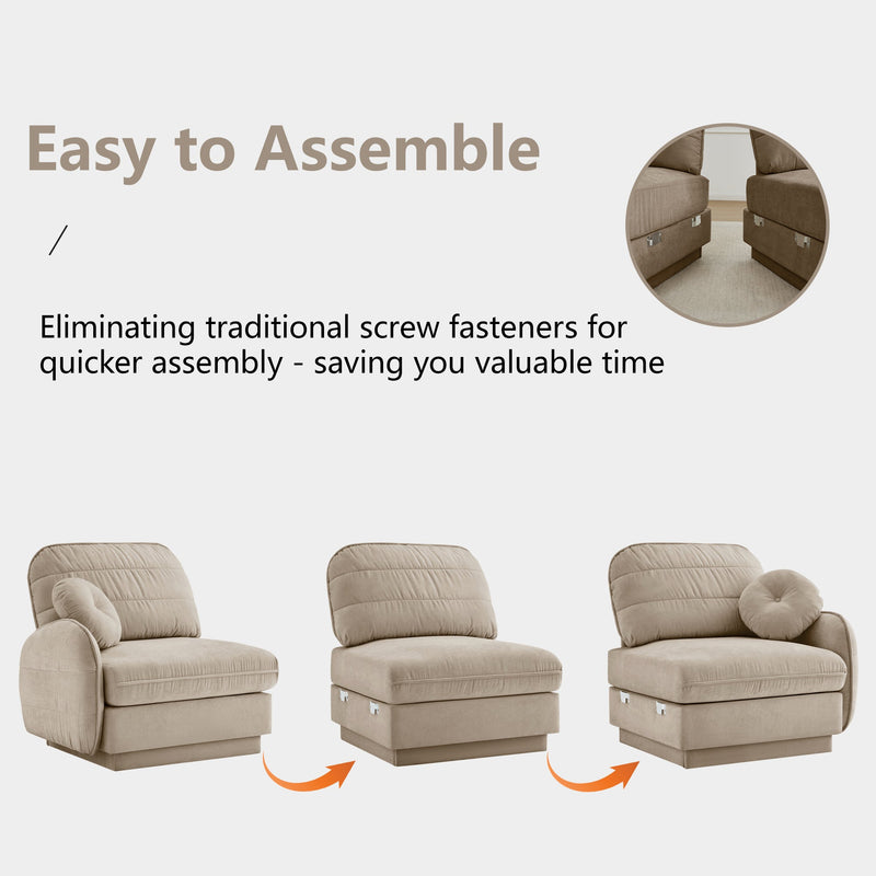 Chenille Cloud L-Shaped Loveseat Sofa, photo 10 of 10