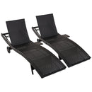 K&K 80'' Patio Wicker Chaise Lounge Chairs Set of 2 by HouseOfZazla