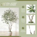 8FT Artificial Olive Tree with Decorative White Planter by HouseOfZazla