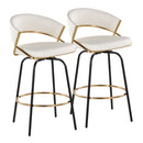 Jie - Fixed Height Contemporary Counter Stool With Swivel Round Footrest (Set of 2) by HouseOfZazla