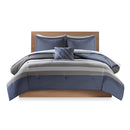 Queen Striped Comforter Set with Bed Sheets
