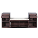 Entryway Storage Bench With Cushion, Drawers & Open Shelves by HouseOfZazla