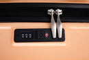 3 Piece Luggage Sets PC Lightweight & Durable Expandable Suitcase with Two Hooks, Spinner Wheels, TSA Lock, (21/25/29) Peach