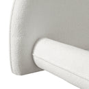 California King Size Bed Frame with Boucle Fabric and Thick Headboard by HouseOfZazla