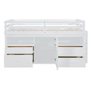 Loft Bed With 4 Drawers, Underneath Cabinet And Shelves by HouseOfZazla