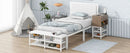 Platform Bed With 2 Tier Storage Shelves, Storage Cabinet by HouseOfZazla