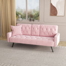 Sofa Bed With Nail Head Trim And Cup Holders - Pink by HouseOfZazla