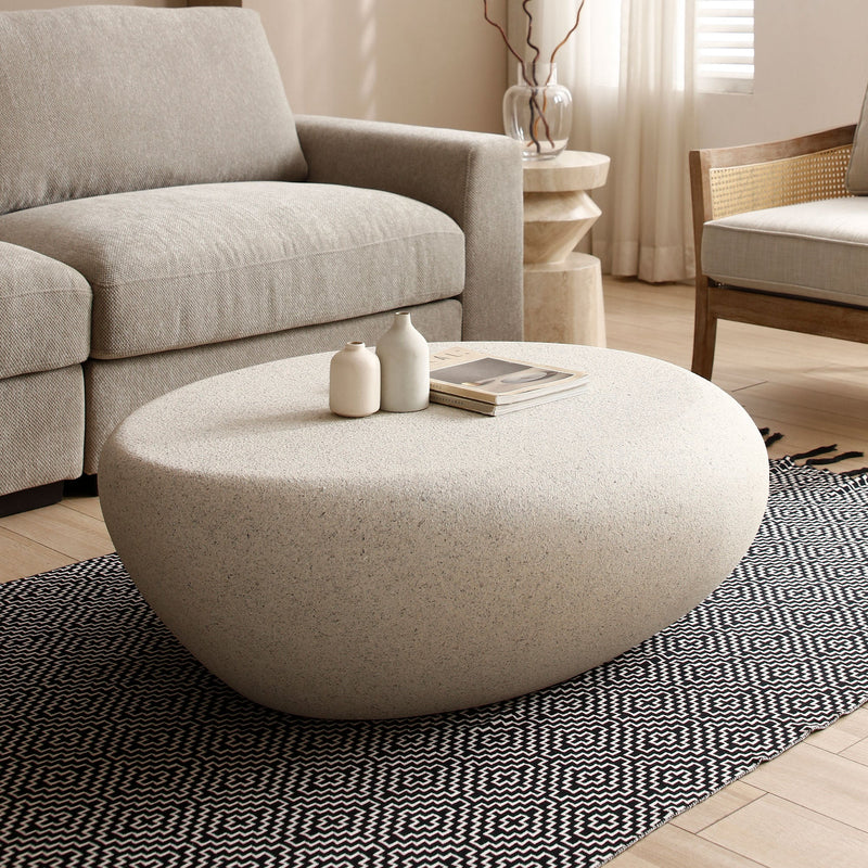 43.31'' Fiberglass Elliptical Coffee Table for Living Room, photo 8 of 10