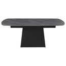 Idlewild - Extension Leaf Dining Table With Tapering Pedestal Base - Black by HouseOfZazla