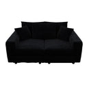 Deep Seat Convertible Sofa With Soft Pillows And Ottomans by HouseOfZazla