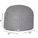 Semi Rounded Pouf, Cable Knitted, Perfect Seating by HouseOfZazla