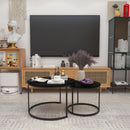 Nesting Coffee Table Set of 2 with Marble Pattern Tops