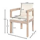 7 Pieces Acacia Wood Outdoor Dining Set with Cream Cushions by HouseOfZazla