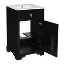 Elegant Bathroom Vanity With Ceramic Sink, Soft Close Door, Adjustable Shelf by HouseOfZazla