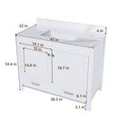 43" Bathroom Vanity, Multi Functional Cabinet, Doors And Drawer - White by HouseOfZazla