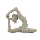 8.5x4.5x7' Beige Resin and Stone Yoga Figurine in King Pigeon Pose by HouseOfZazla