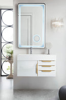 James Martin Columbia 36" Floating Single Bathroom Vanity, Glossy White