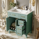 Modern Bathroom Vanity With Sink, Storage Cabinet, Soft Close Doors, Deep & Standard Drawers by HouseOfZazla