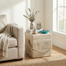 Outdoor Wood Grain Square MGO Side Table with Simulated Braided Cord by HouseOfZazla
