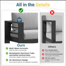 Modern All-Weather Patio Armchairs & Thick Cushions (Set of 2)