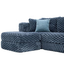 Modular Sectional Sofa, Boneless Couch With 2 Movable Ottomans by HouseOfZazla