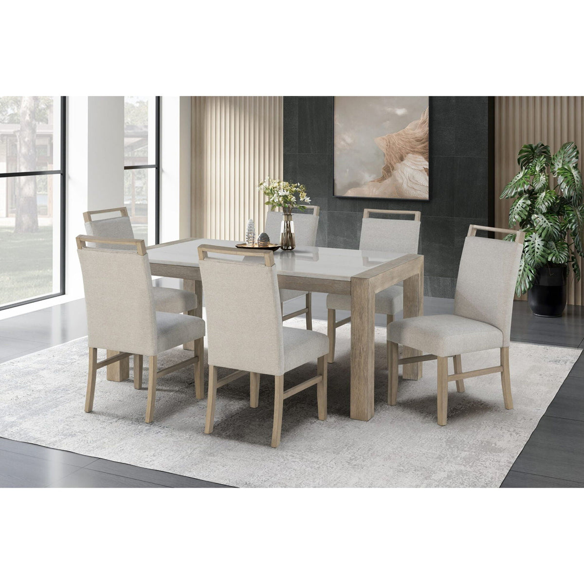 Vanilla - Real Marble Dining Table - Beige / Light Natural, photo 4 of 6