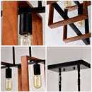 4 Light Kitchen Island Lights Pendant Light Farmhouse Dining Room Light Fixture, Rectangular Chandelier, 36" Hanging Lighting For Living Room, Conference Room, Home Office - Matte Black by HouseOfZazla