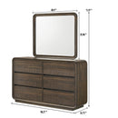 Flair Rounded Edges 1 Piece Dresser, 6 Drawer Storage Bedroom Furniture - Brown by HouseOfZazla