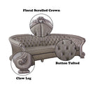 Dresden - 43" Sofa With 5 Pillows - Synthetic Leather & Vintage Bone White by Unique Piece Furniture