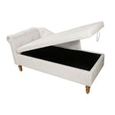 Chaise Lounge Indoor, Lounge Chair For Bedroom With Storage & Pillow, Modern Upholstered Rolled Arm Chase Lounge For Sleeping With Nailhead Trim For Living Room Bedroom Office by HouseOfZazla
