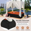 U_STYLE Outdoor Double Chaise Lounge Daybed with Curtains by HouseOfZazla